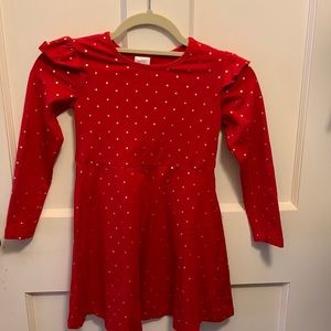 Excellent condition Red Gold dot dress Hanna Andersson size 6-7